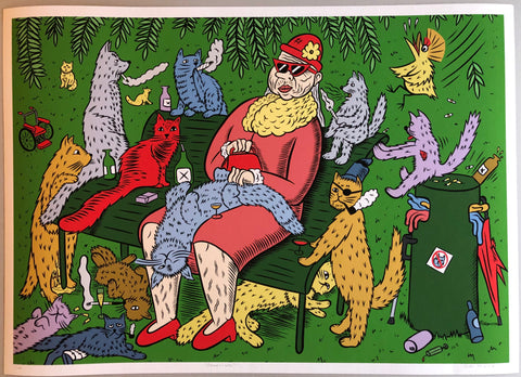 Sindre Goksøyr: "Damen i sola" Giclée trykk