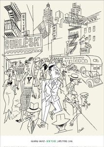 LARS FISKE: GEORGE GROSZ - NEW YORK. PLAKAT, SIGNERT