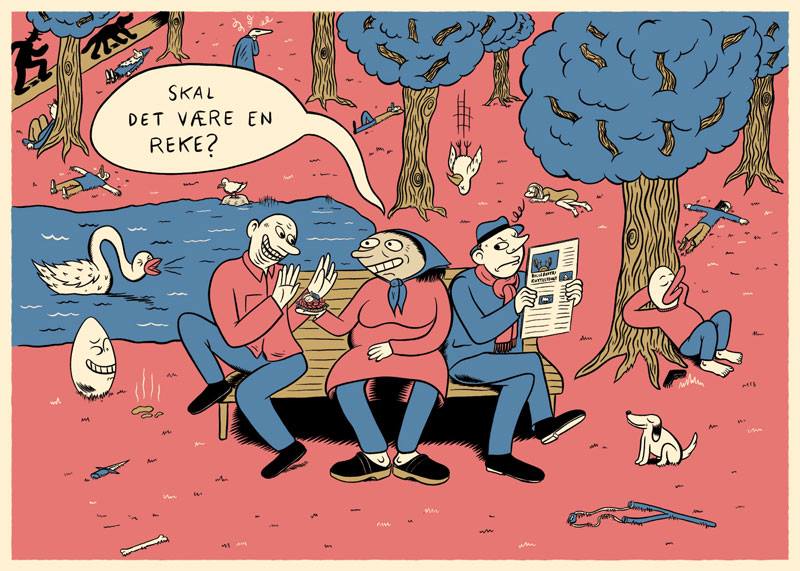 Sindre W. Goksøyr: "Skal det være en reke?" silketrykk