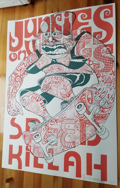 Christopher Nielsen: "Junkies on Wheels" Silketrykk, 6 motiver