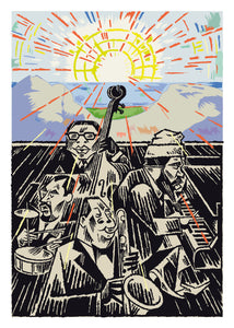 Lars Fiske: Thelonious Monk kvartett i Aulaen 1966. Signert HQ print