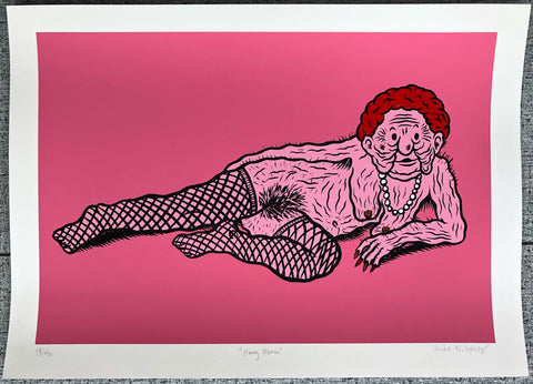 Sindre W. Goksøyr: Hairy Woman. Silketrykk