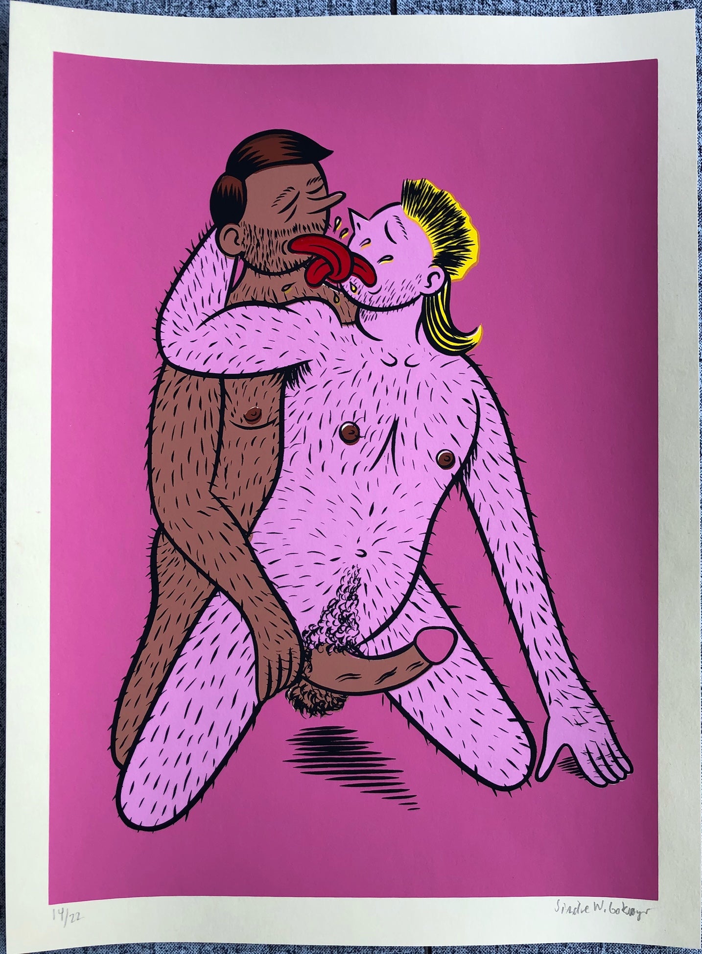 Sindre W. Goksøyr: Hairy Men. Silketrykk